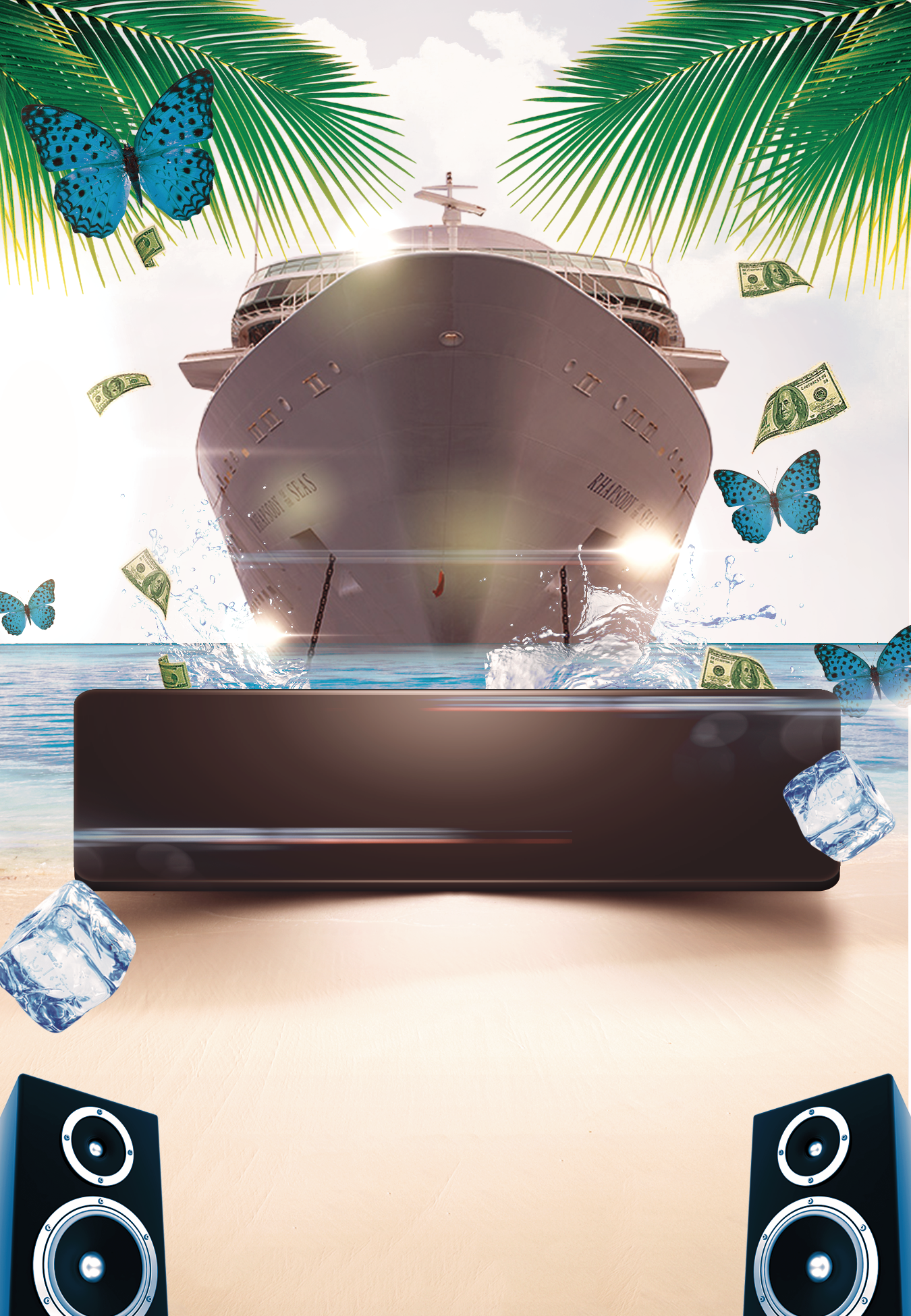 遊輪旅遊傳單/海報 - 傳單設計範本