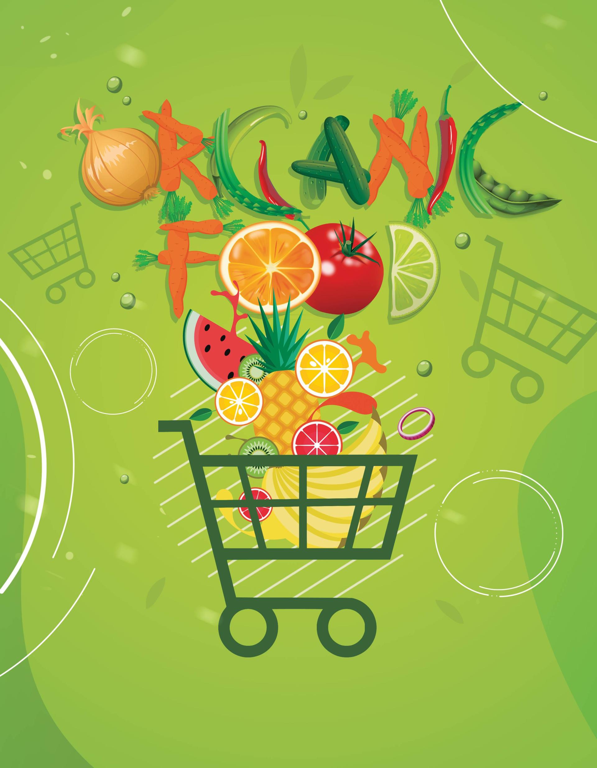 有機食品店傳單 - 傳單設計範本