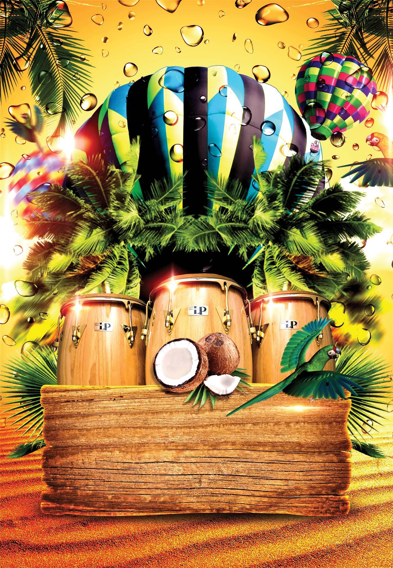 熱帶夏日派對傳單 - 傳單設計範本